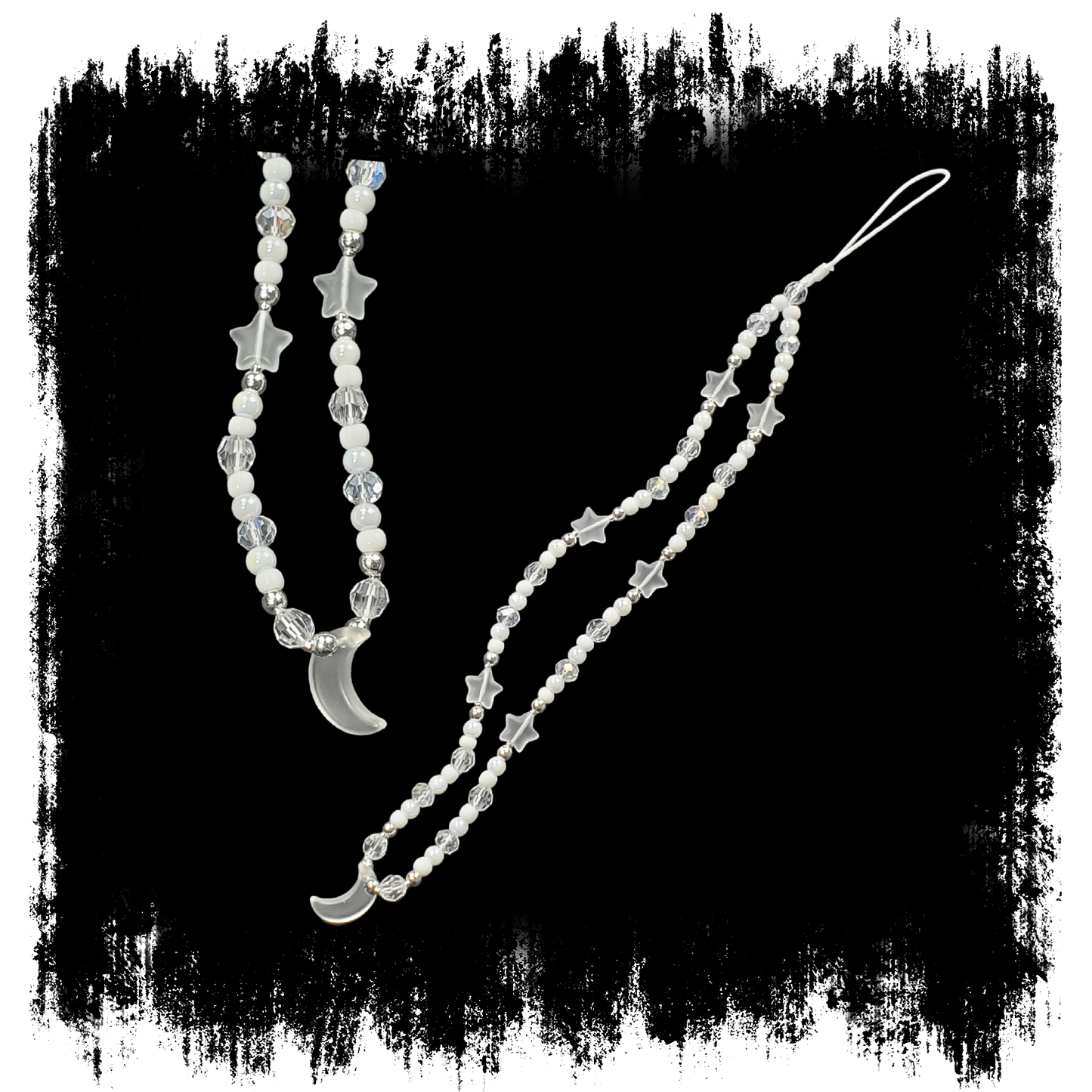 Ghostly Moon Phone Charm Strap