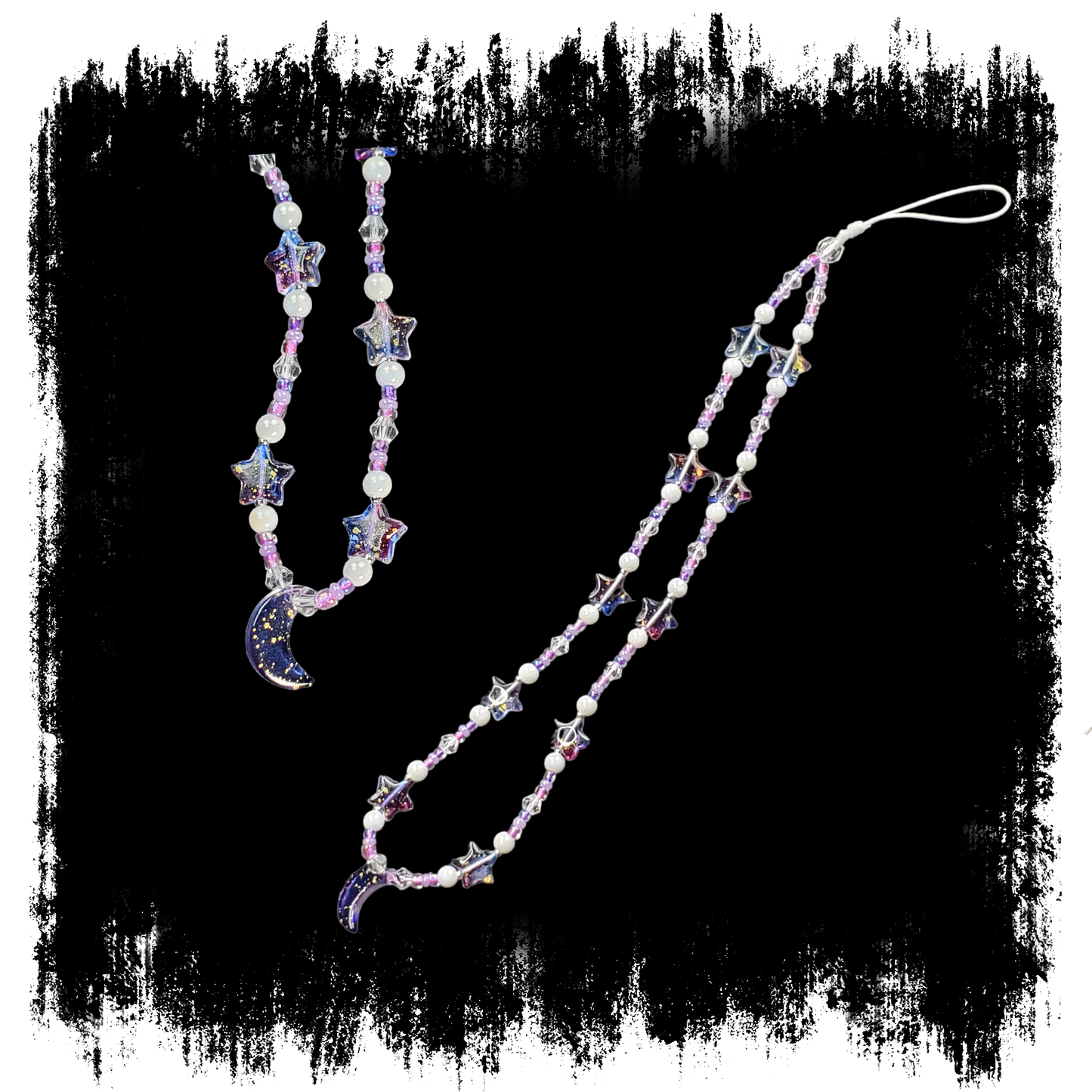 Violet Crescent Phone Charm Strap