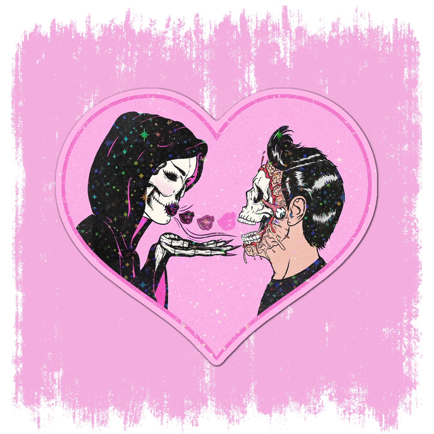 Kiss of Death Holographic Sparkle Sticker